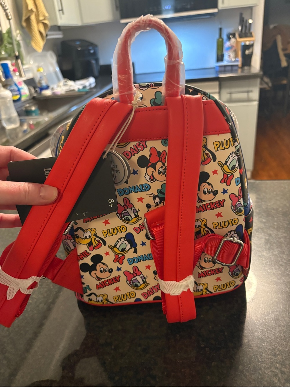 Loungefly Disney Mickey/Minnie/Pluto Backpack with Bow & Ears - Picture 2 of 3